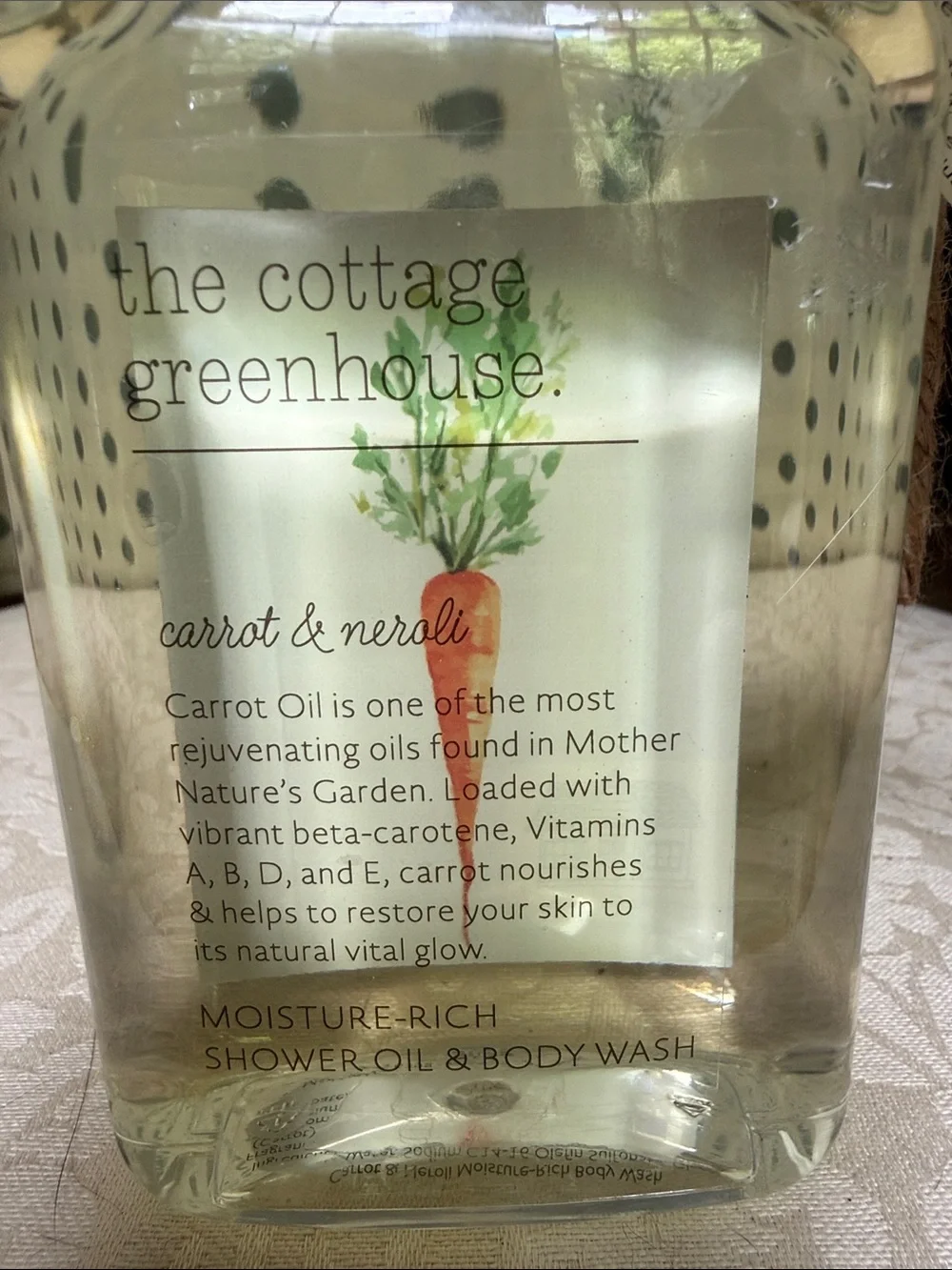 The Cottage Greenhouse - Carrot & Neroli Moisture-Rich Shower Oil & Body Wash